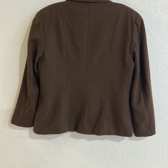 Rafaella 100%Wool Zip-Up Jacket Blazer Brown Size 10 - Picture 11 of 16